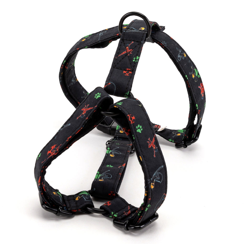 100% Cotton Adjustable No Pull Dog Harness Miraculous Ladybug and Cat Noir BACK