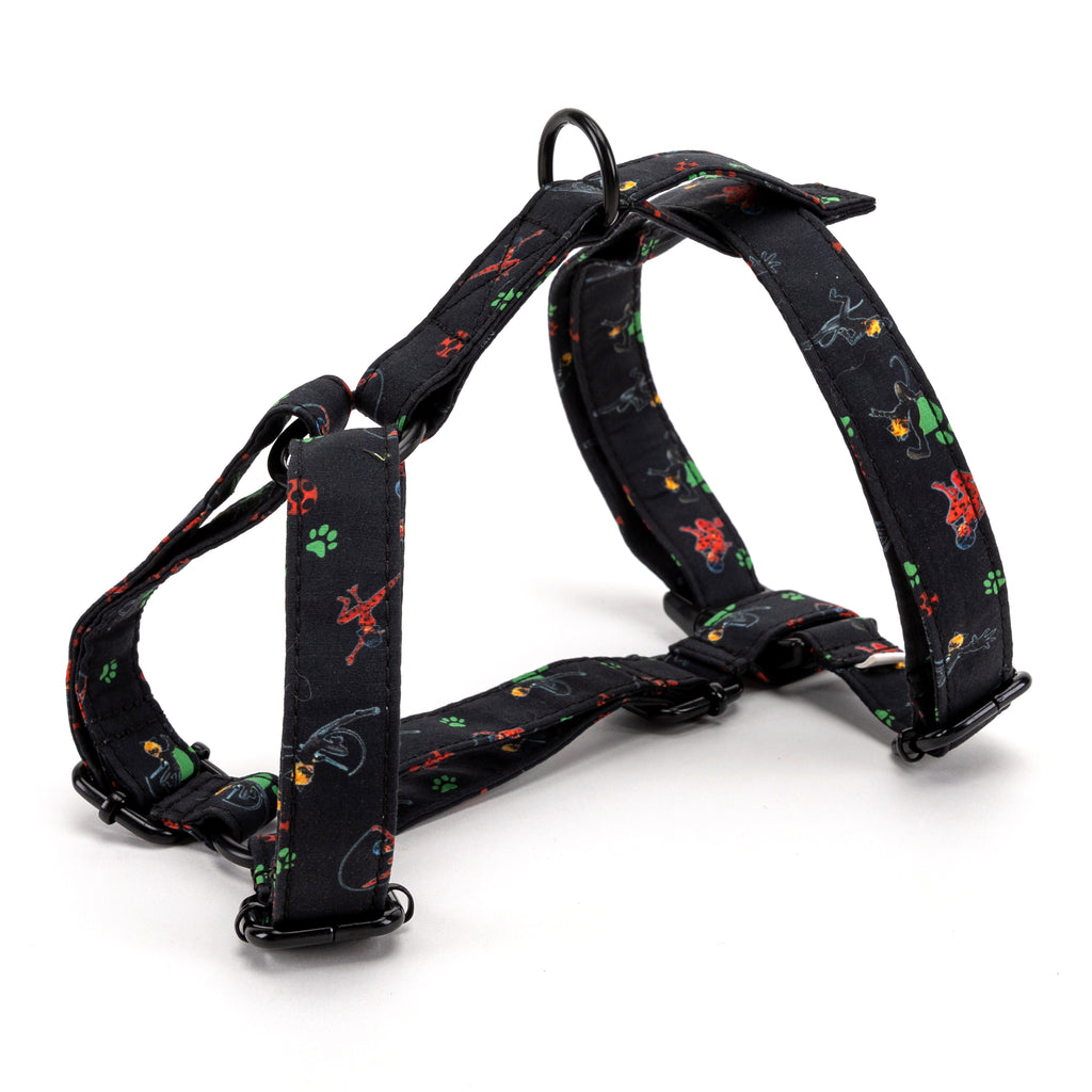 100% Cotton Adjustable No Pull Dog Harness Miraculous Ladybug and Cat Noir SIDE