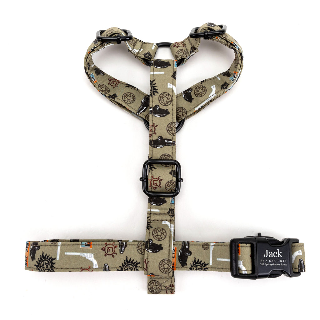 100% Cotton Adjustable No Pull Dog Harness Supernatural TOP