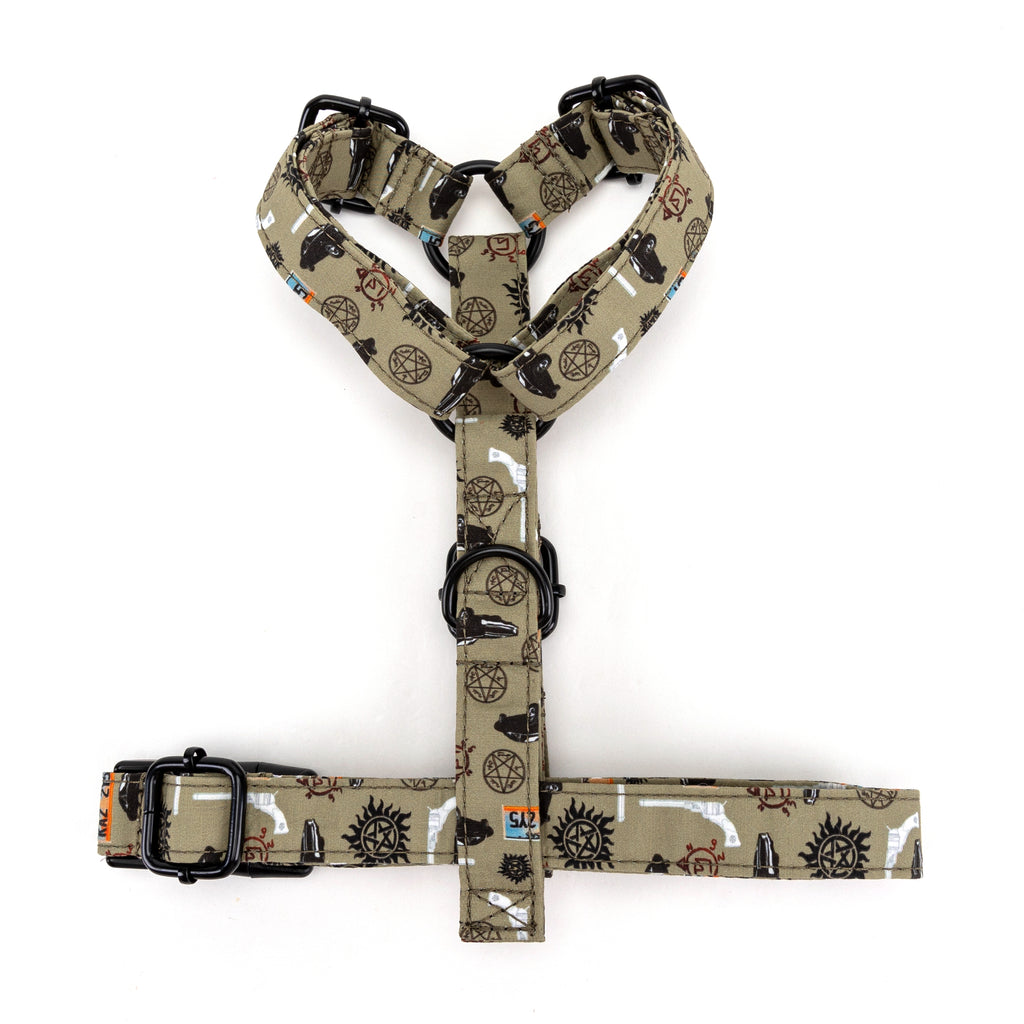 100% Cotton Adjustable No Pull Dog Harness Supernatural BOTTOM