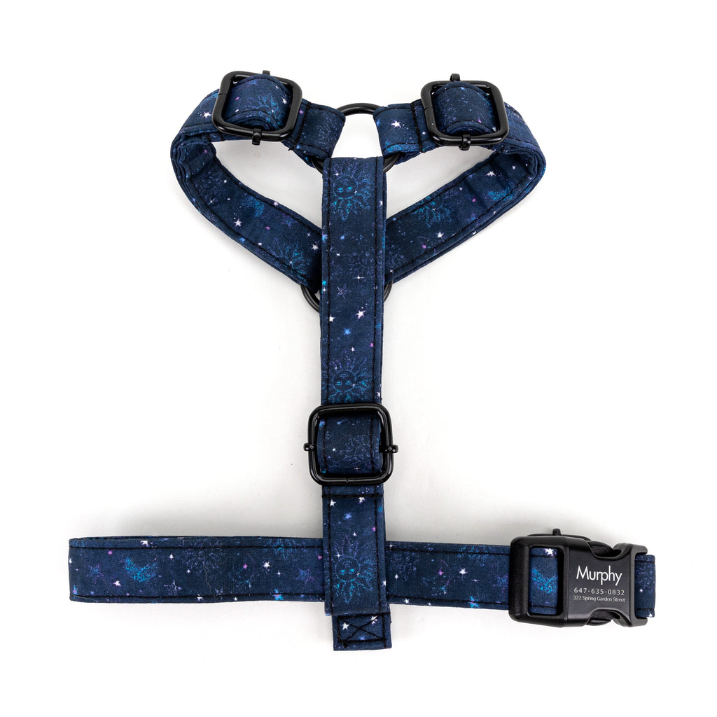 100% Cotton Adjustable No Pull Dog Harness Galaxy Stars TOP