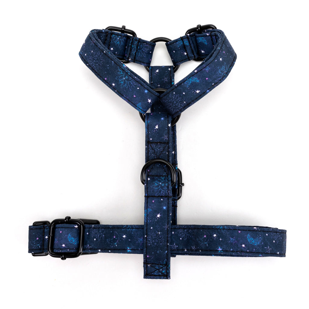 100% Cotton Adjustable No Pull Dog Harness Galaxy Stars BOTTOM