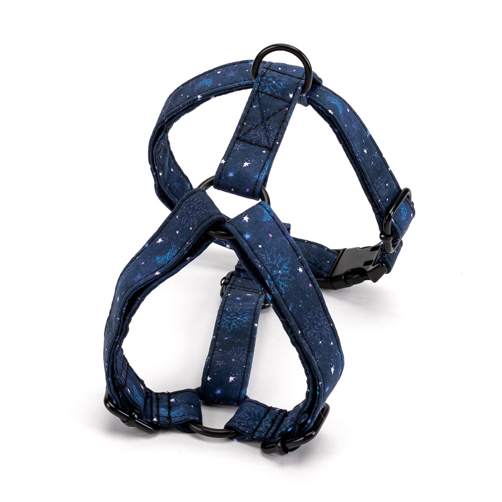 100% Cotton Adjustable No Pull Dog Harness Galaxy Stars BACK