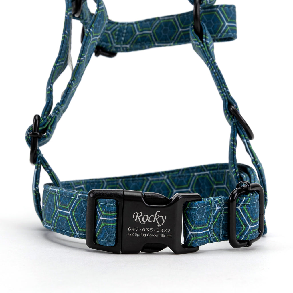 100% Cotton Adjustable No Pull Dog Harness Honeycomb FRONT