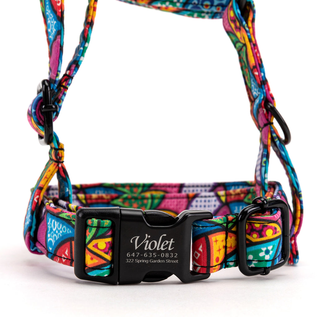100% Cotton Adjustable No Pull Dog Harness Dream Fantasy FRONT