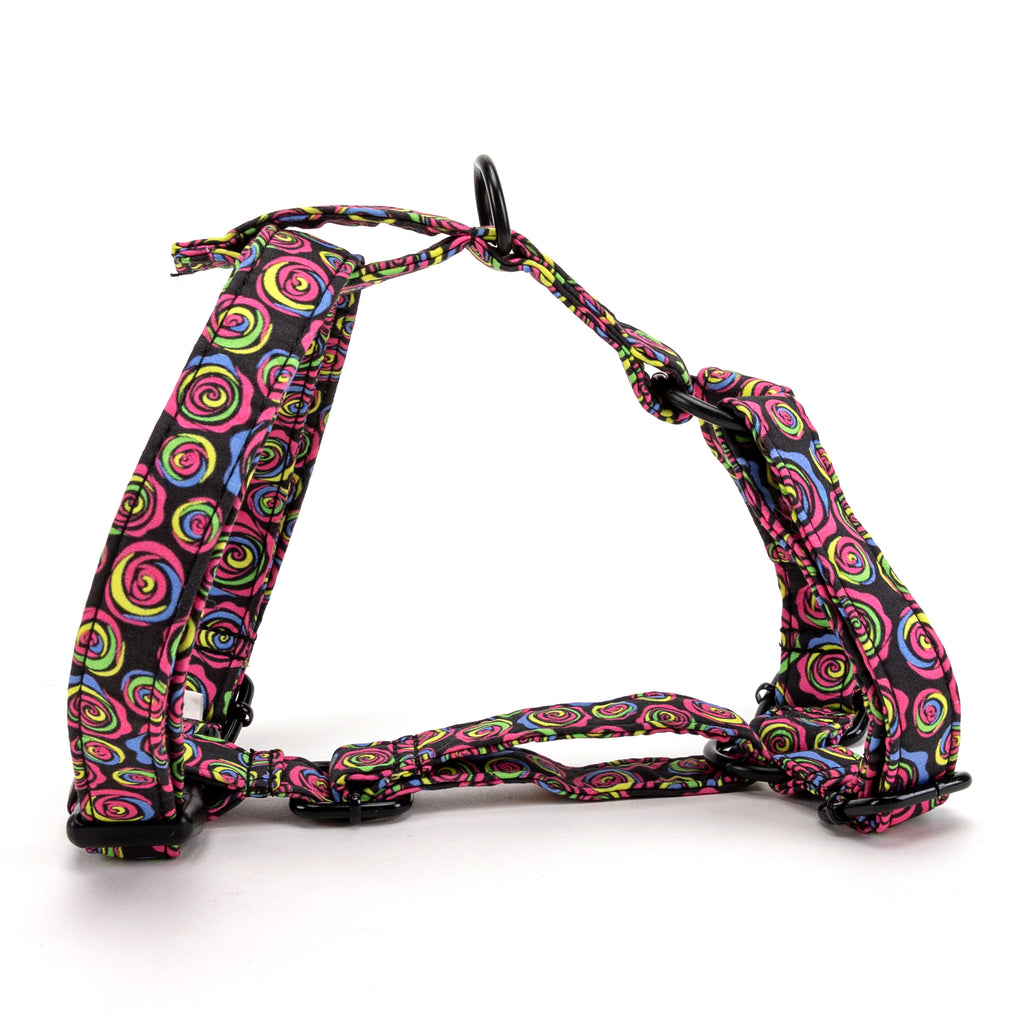 100% Cotton Adjustable No Pull Dog Harness Roses MAIN