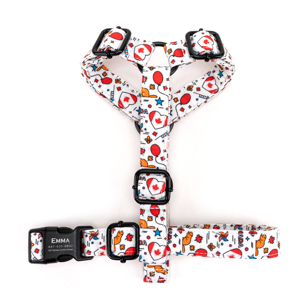 100% Cotton Adjustable No Pull Dog Harness Love Canada TOP
