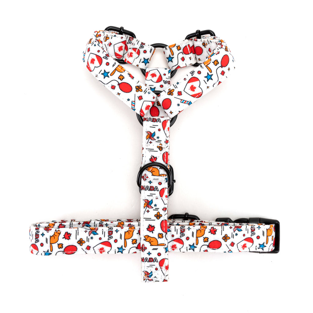 100% Cotton Adjustable No Pull Dog Harness Love Canada BOTTOM