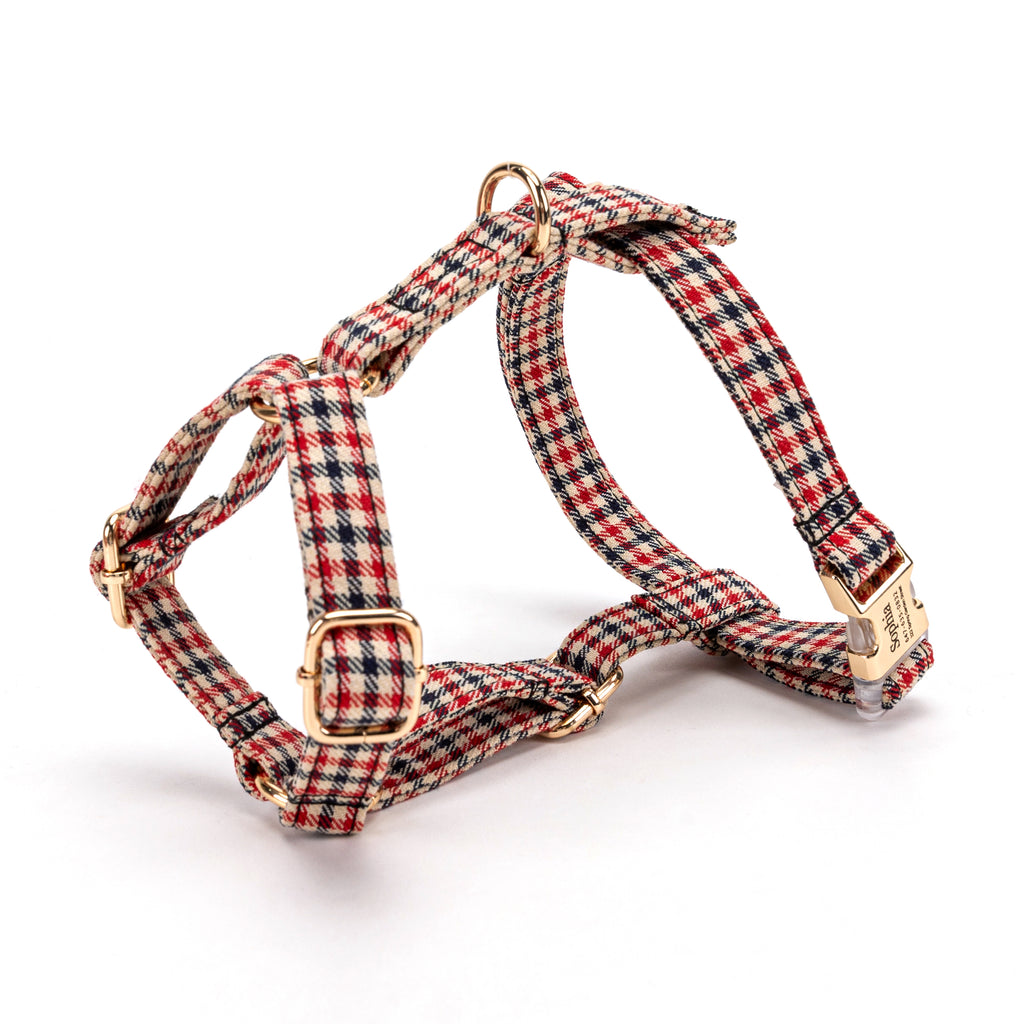 100% Cotton Adjustable No Pull Dog Harness Shepherd Two Tone side