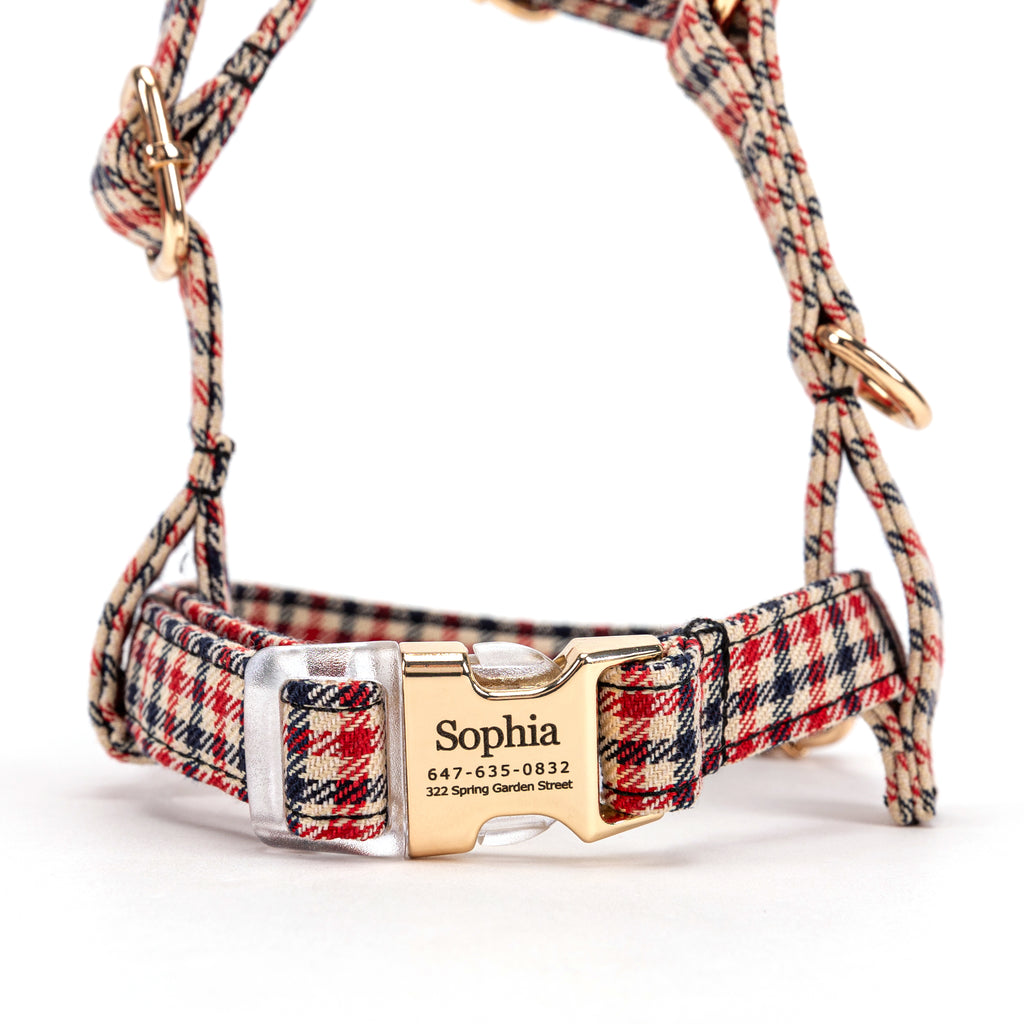 100% Cotton Adjustable No Pull Dog Harness  Shepherd Two Tone front