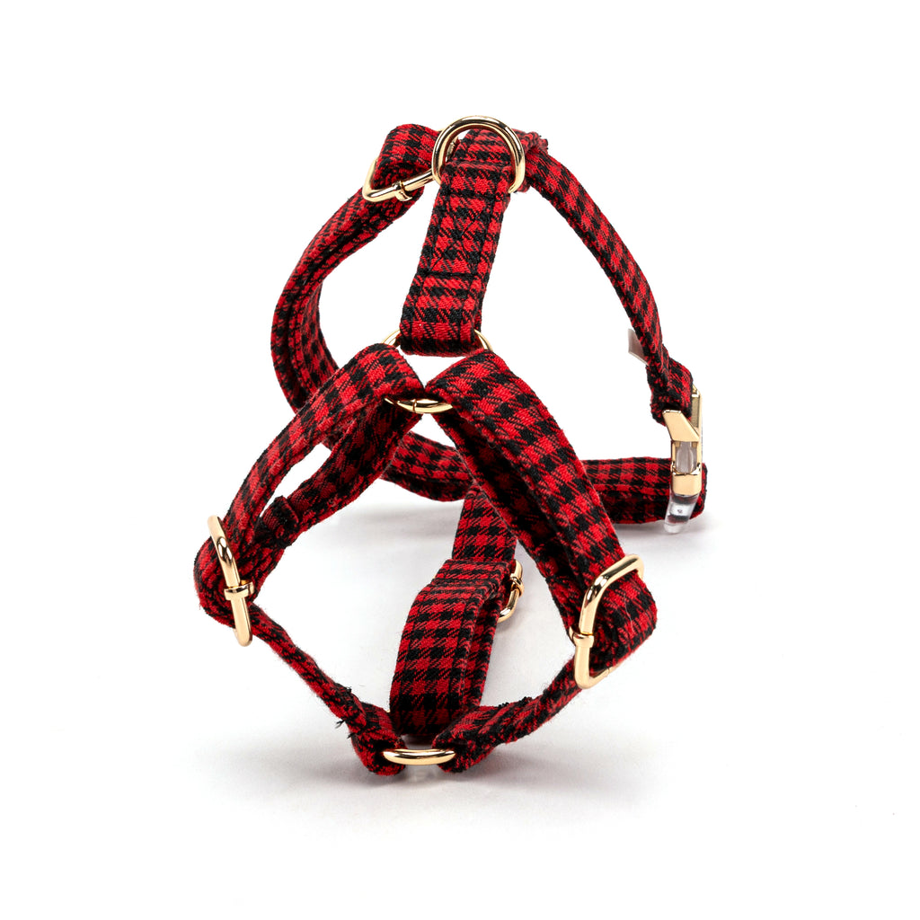 100% Cotton Adjustable No Pull Dog Harness   Shepherd Red back