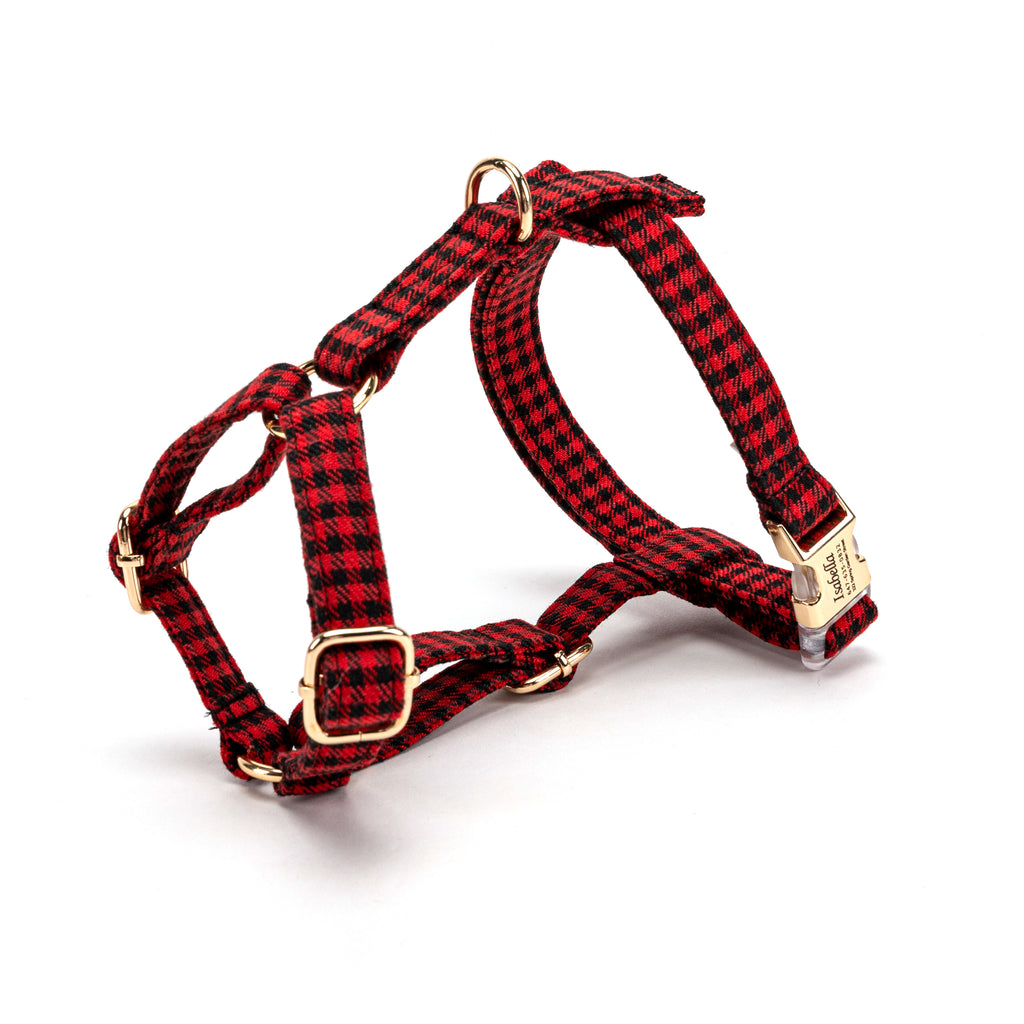 100% Cotton Adjustable No Pull Dog Harness   Shepherd Red side