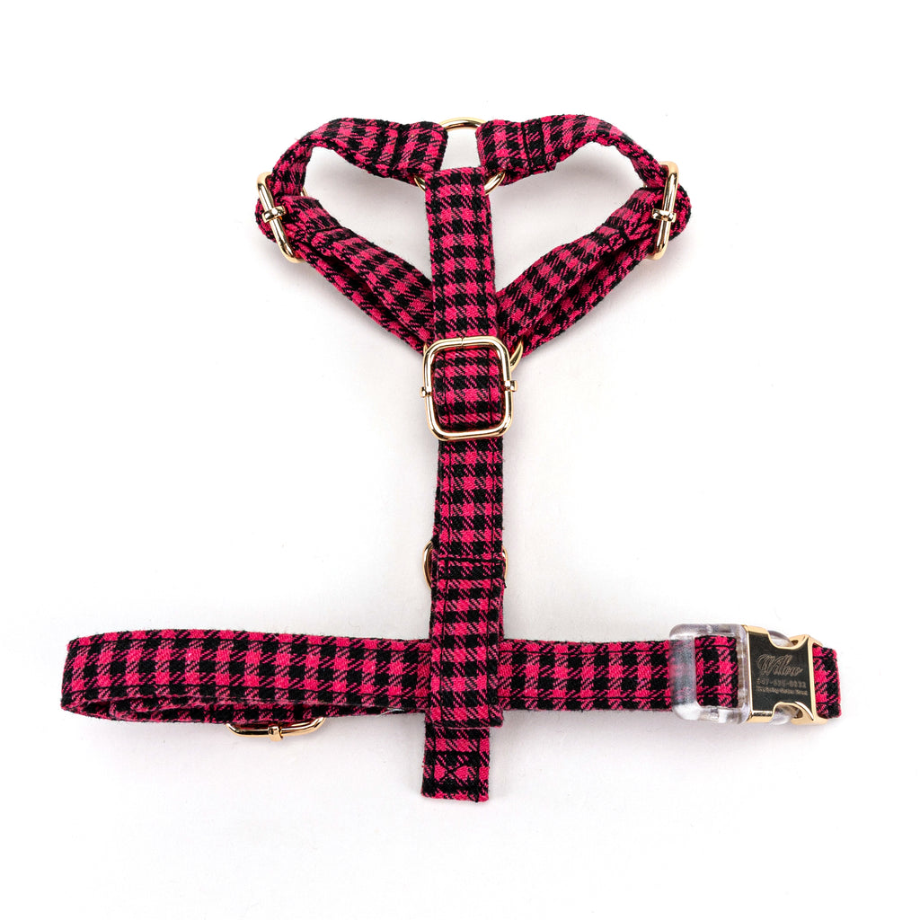 100% Cotton Adjustable No Pull Dog Harness   Shepherd Fuschia top