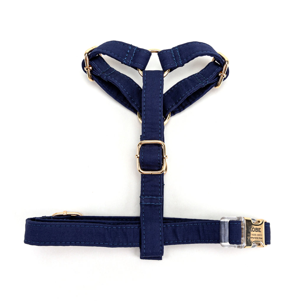 100% Cotton Adjustable No Pull Dog Harness  Royal Blue top