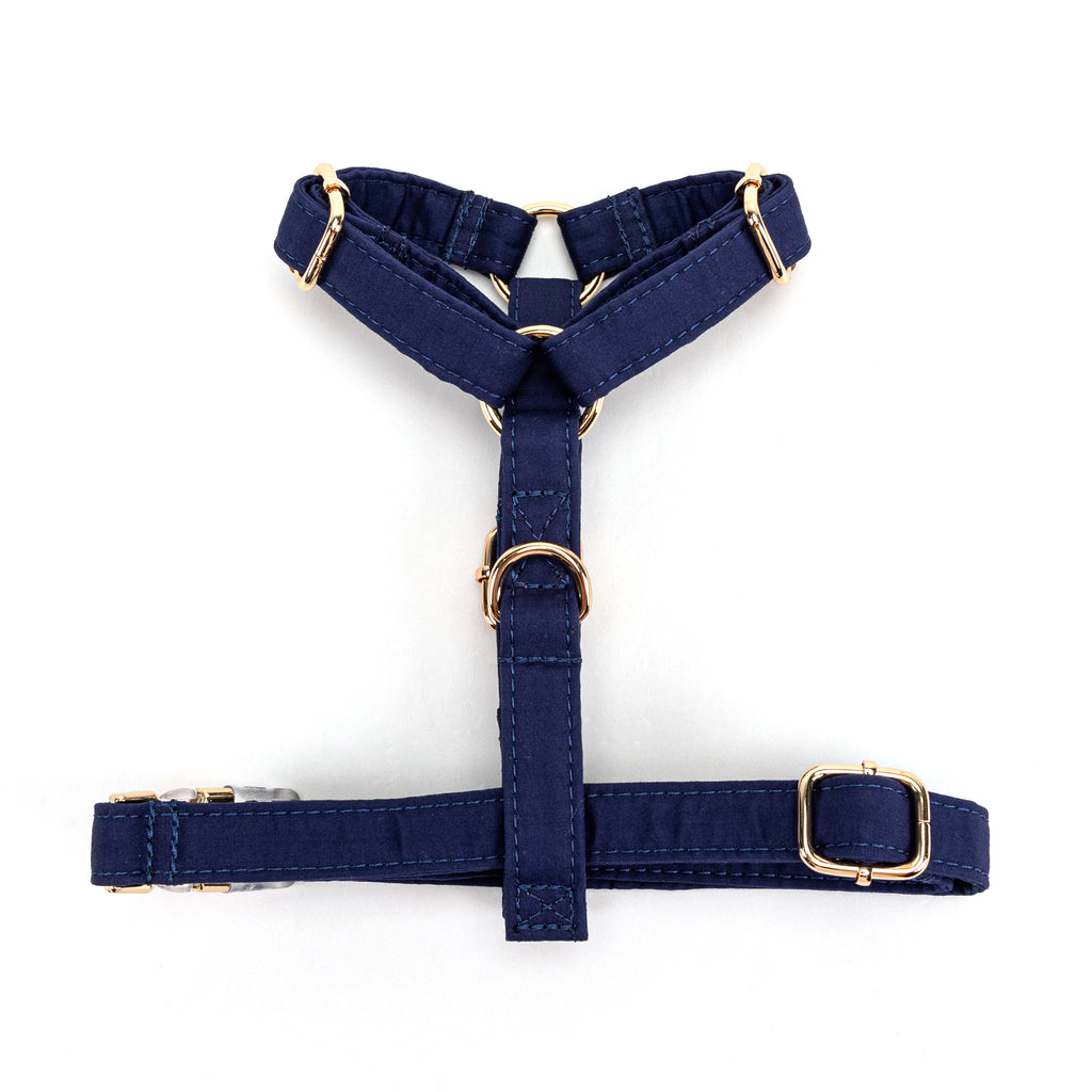 100% Cotton Adjustable No Pull Dog Harness  Royal Blue bottom