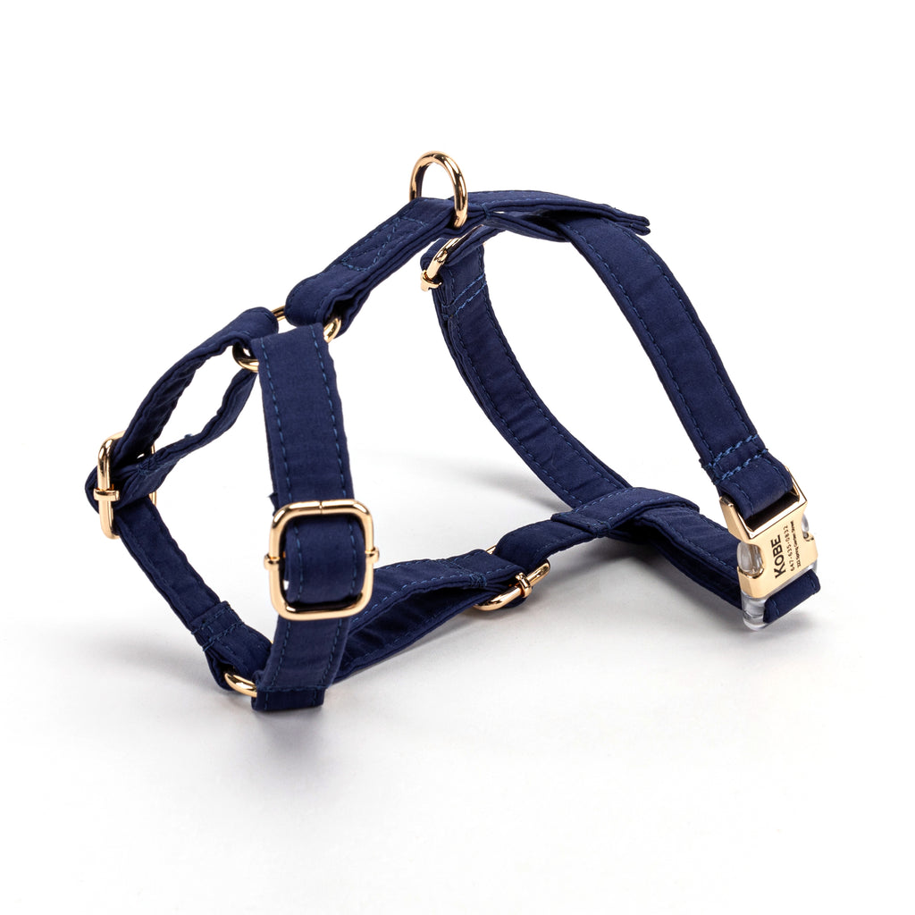 100% Cotton Adjustable No Pull Dog Harness  Royal Blue side