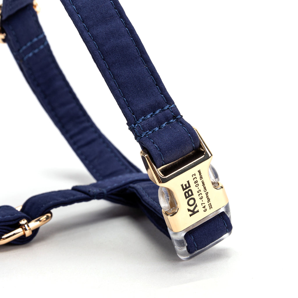 100% Cotton Adjustable No Pull Dog Harness  Royal Blue detail