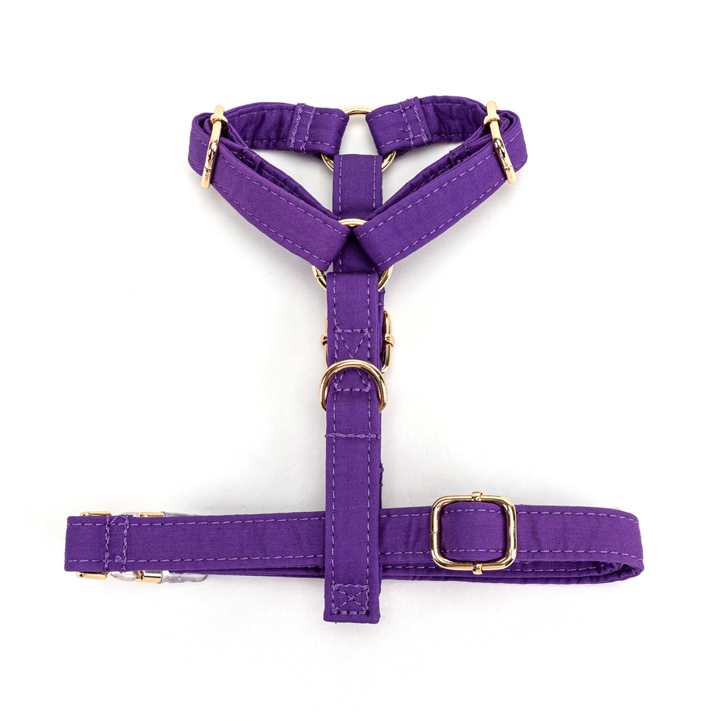 100% Cotton Adjustable No Pull Dog Harness  Purple Tornado bottom