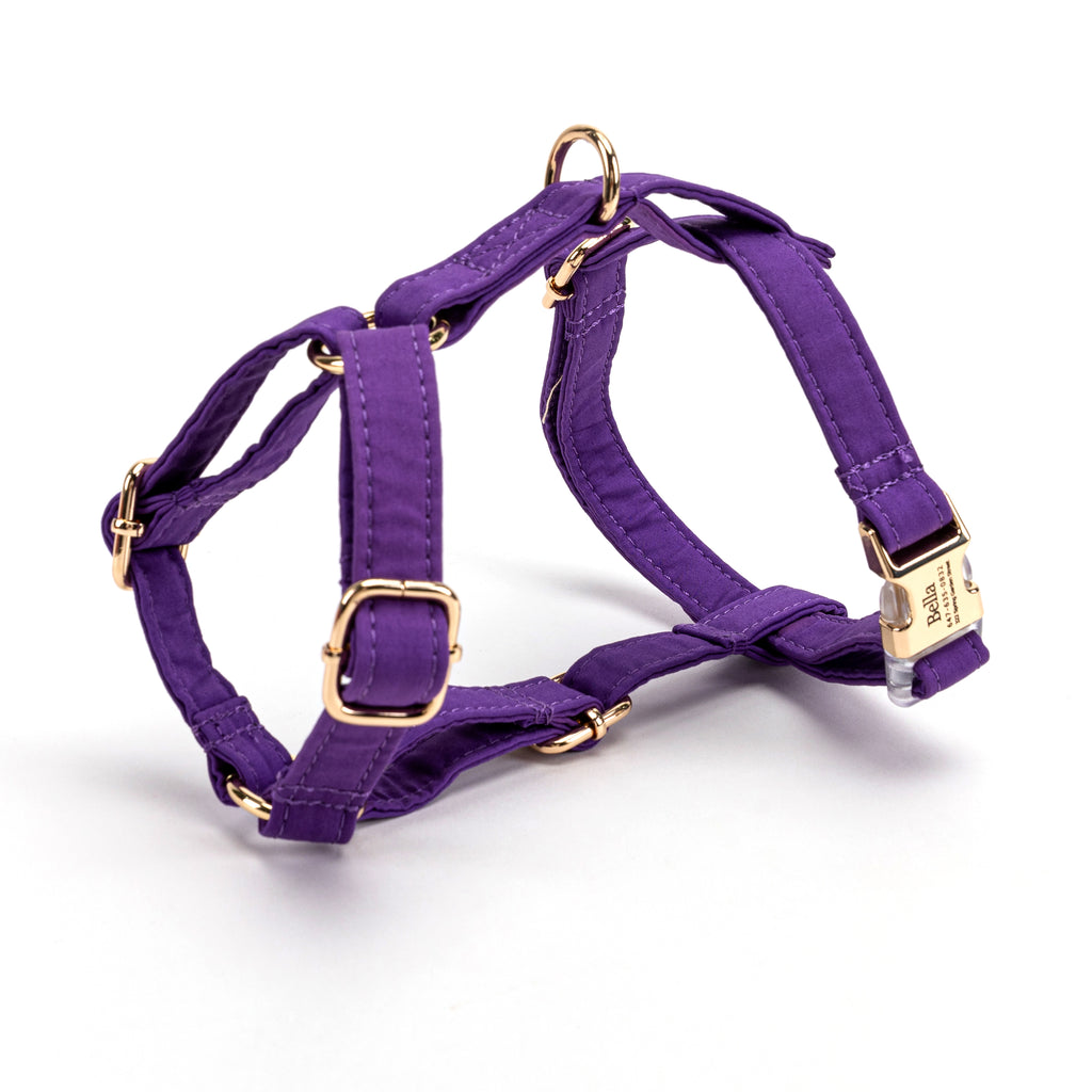 100% Cotton Adjustable No Pull Dog Harness  Purple Tornado side