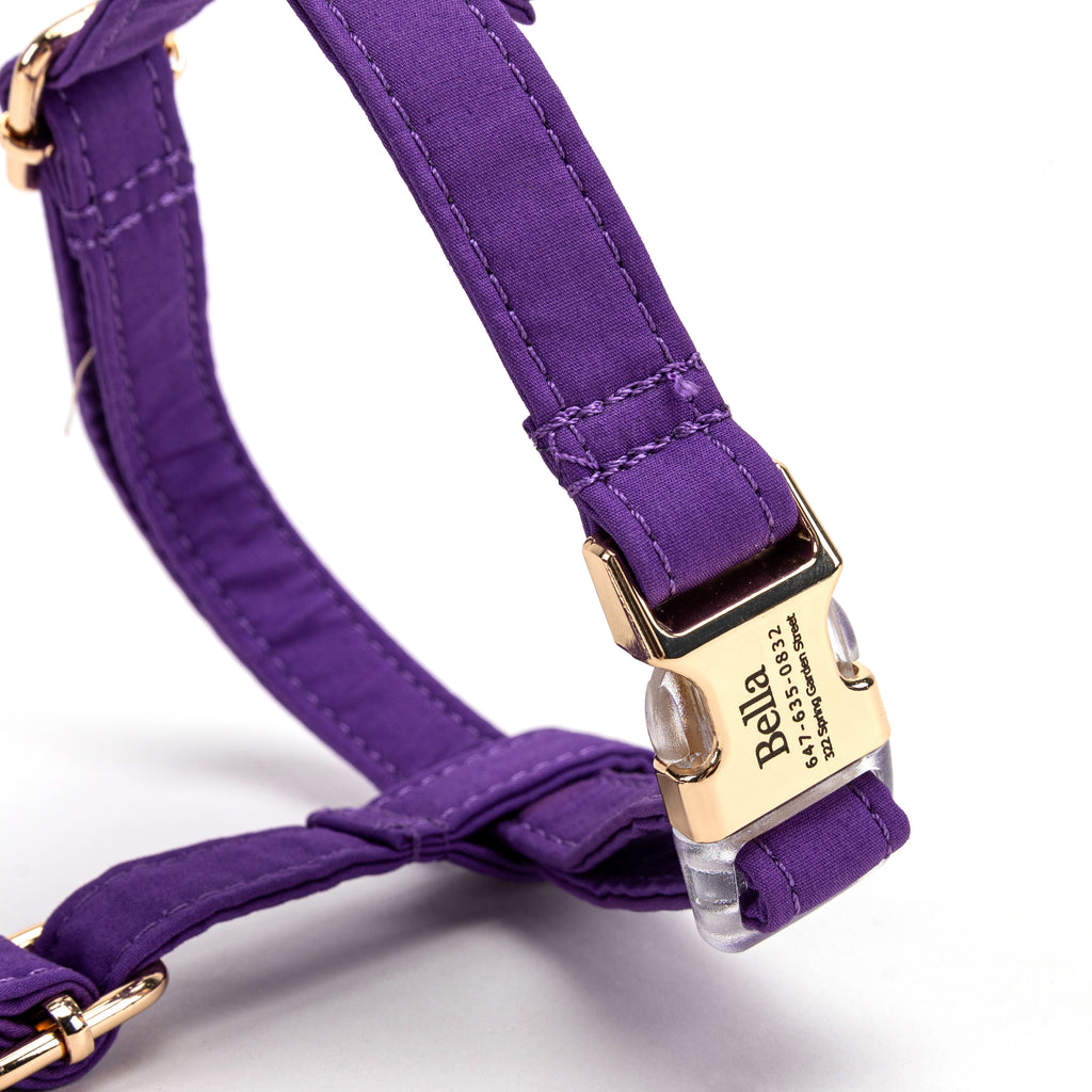 100% Cotton Adjustable No Pull Dog Harness  Purple Tornado detail