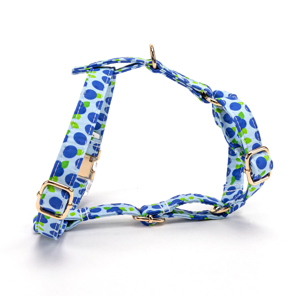 100% Cotton Adjustable No Pull Dog Harness  Blueberry main