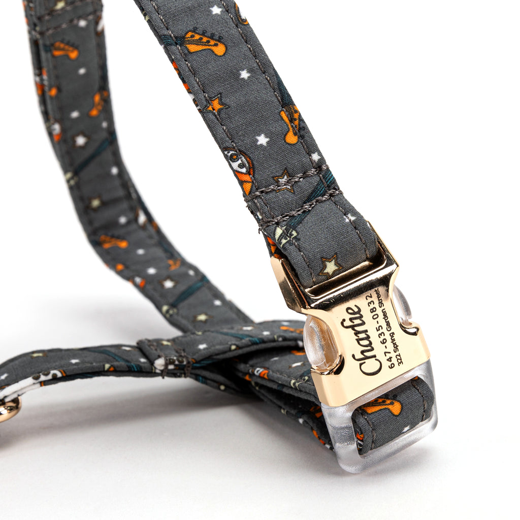 100% Cotton Adjustable No Pull Dog Harness  Guitar detail