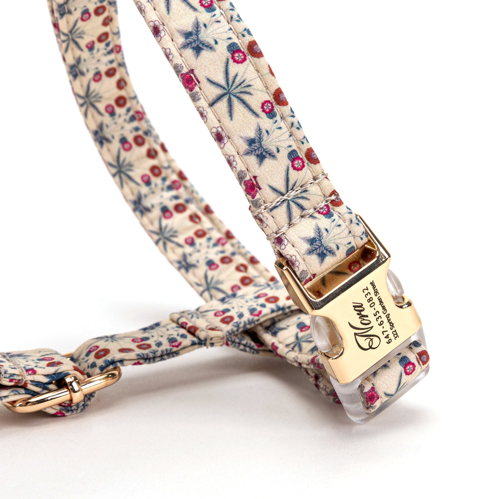 100% Cotton Adjustable No Pull Dog Harness Daisy BUCKLE