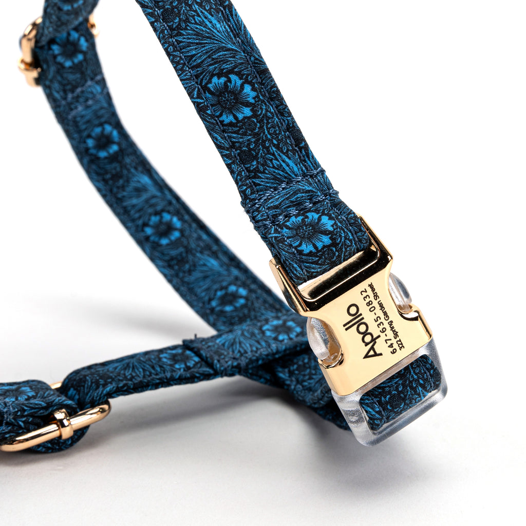 100% Cotton Adjustable No Pull Dog Harness Marigold BUCKLE
