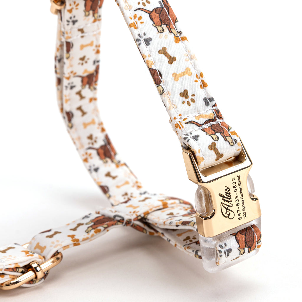 100% Cotton Adjustable No Pull Dog Harness Disney Fox and the Hound BUCKLE