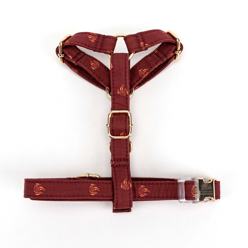 100% Cotton Adjustable No Pull Dog Harness Avatar Fire Nation TOP
