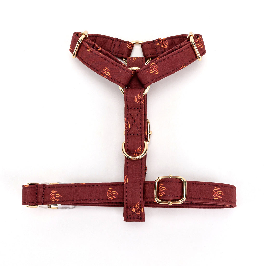 100% Cotton Adjustable No Pull Dog Harness Avatar Fire Nation BOTTOM