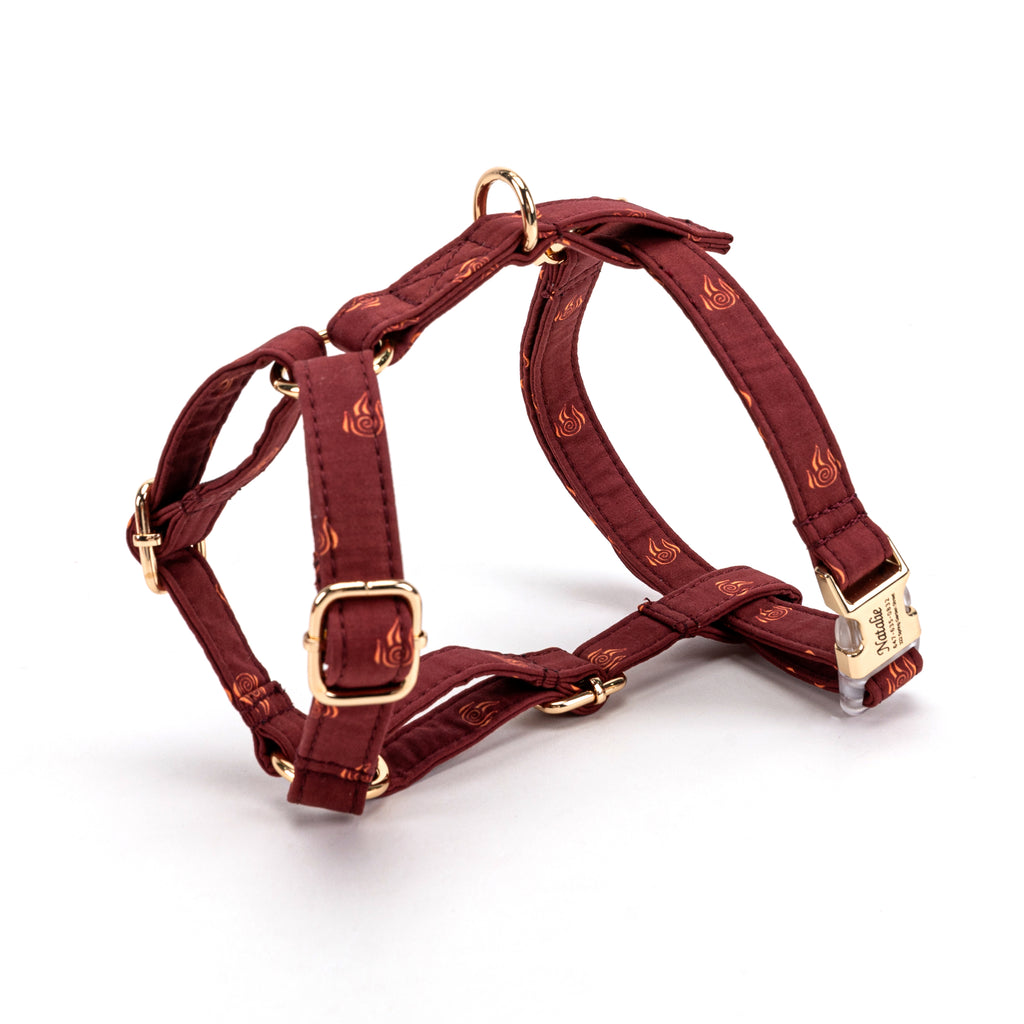 100% Cotton Adjustable No Pull Dog Harness Avatar Fire Nation SIDE