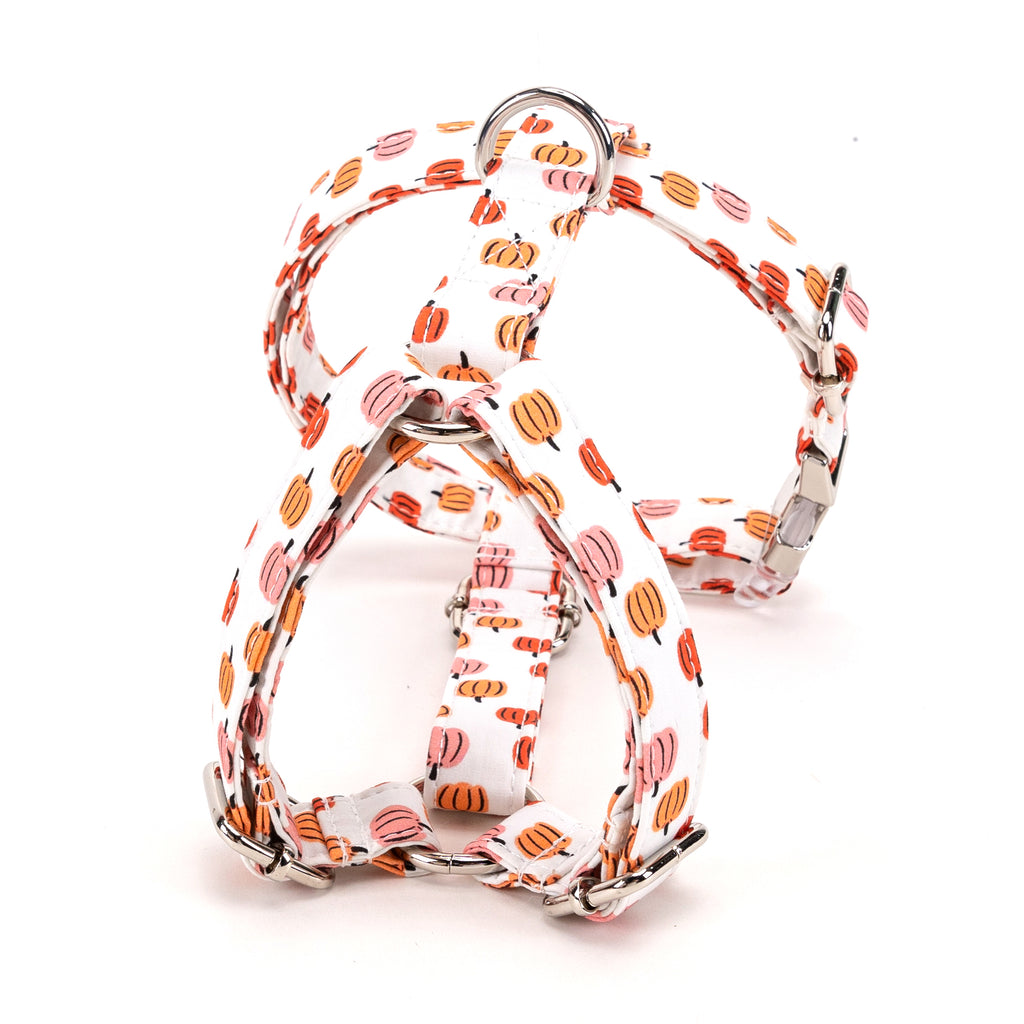 100% Cotton Adjustable No Pull Dog Harness   Love Halloween back