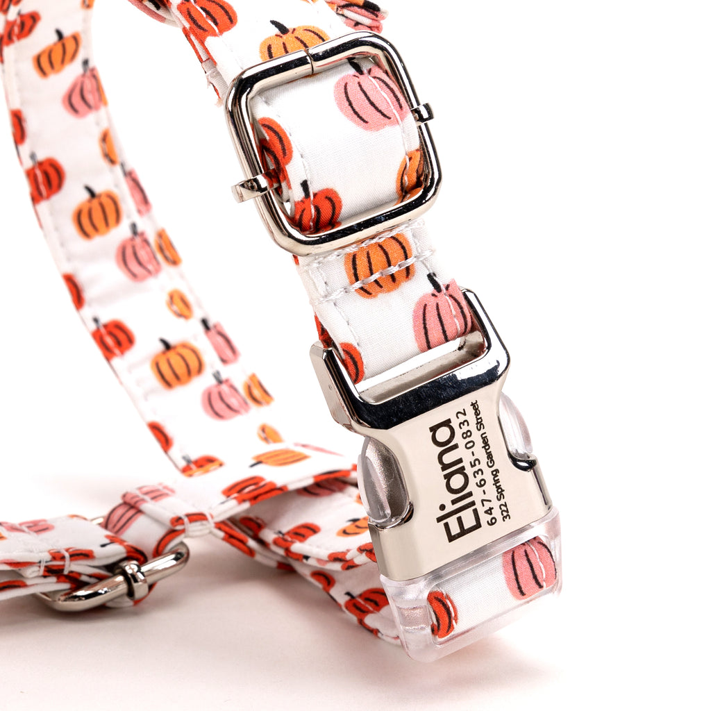 100% Cotton Adjustable No Pull Dog Harness   Love Halloween buckle