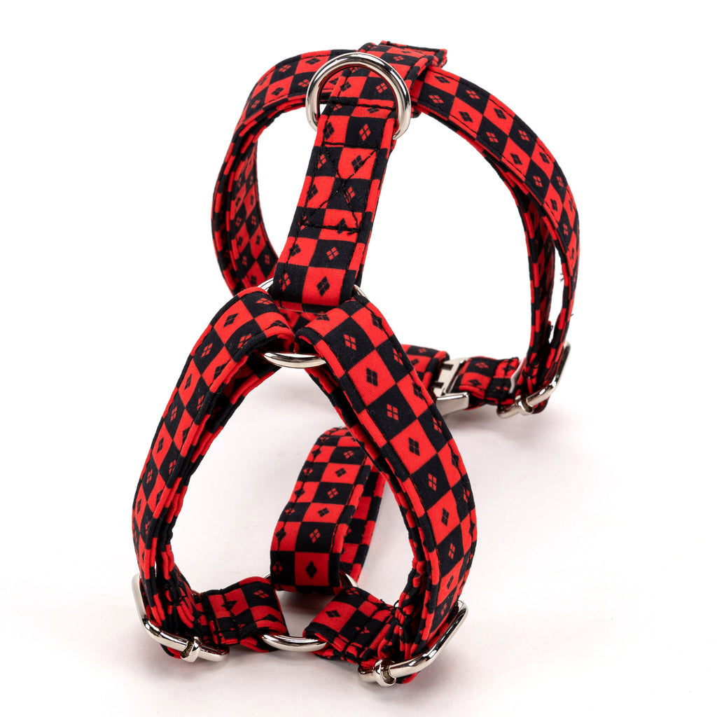 100% Cotton Adjustable No Pull Dog Harness  Harley Quinn back