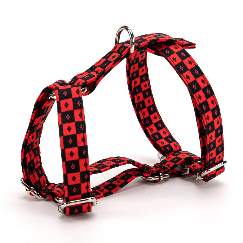 100% Cotton Adjustable No Pull Dog Harness  Harley Quinn side