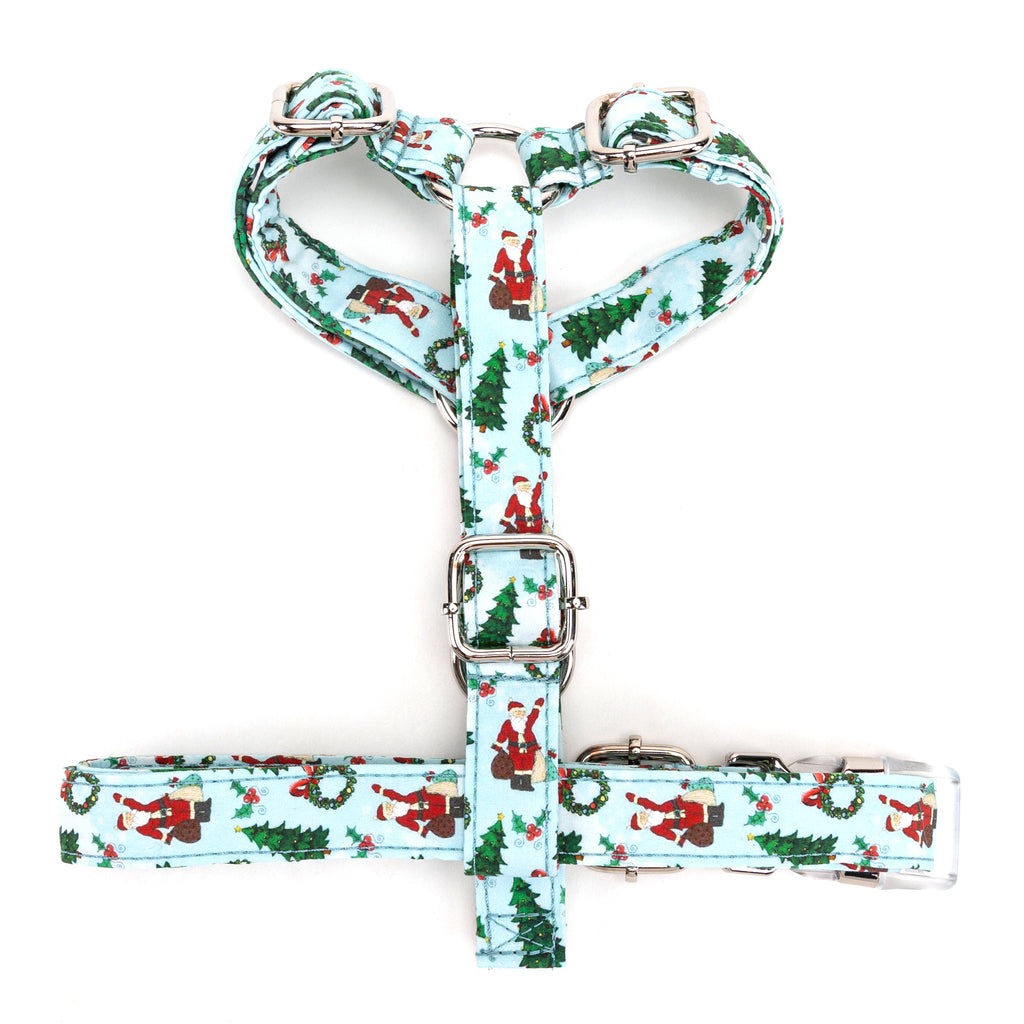 100% Cotton Adjustable No Pull Dog Harness Santa Claus bottom