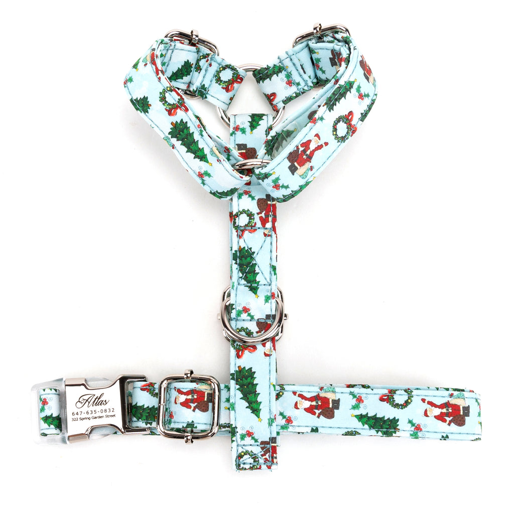 100% Cotton Adjustable No Pull Dog Harness Santa Claus top