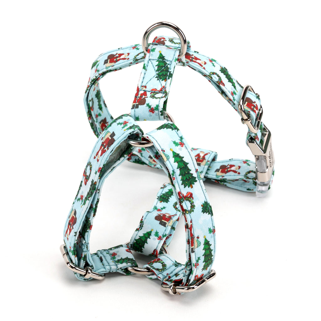 100% Cotton Adjustable No Pull Dog Harness Santa Claus back