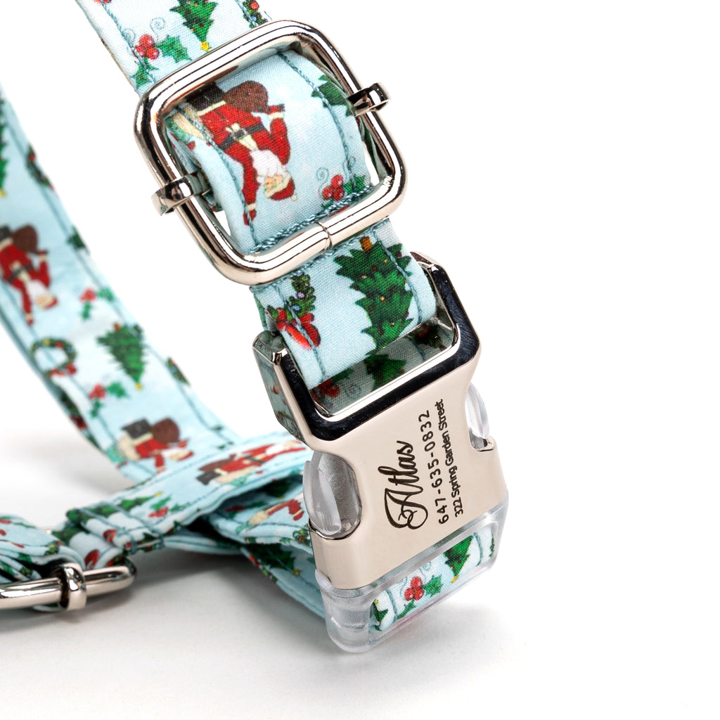 100% Cotton Adjustable No Pull Dog Harness Santa Claus buckle