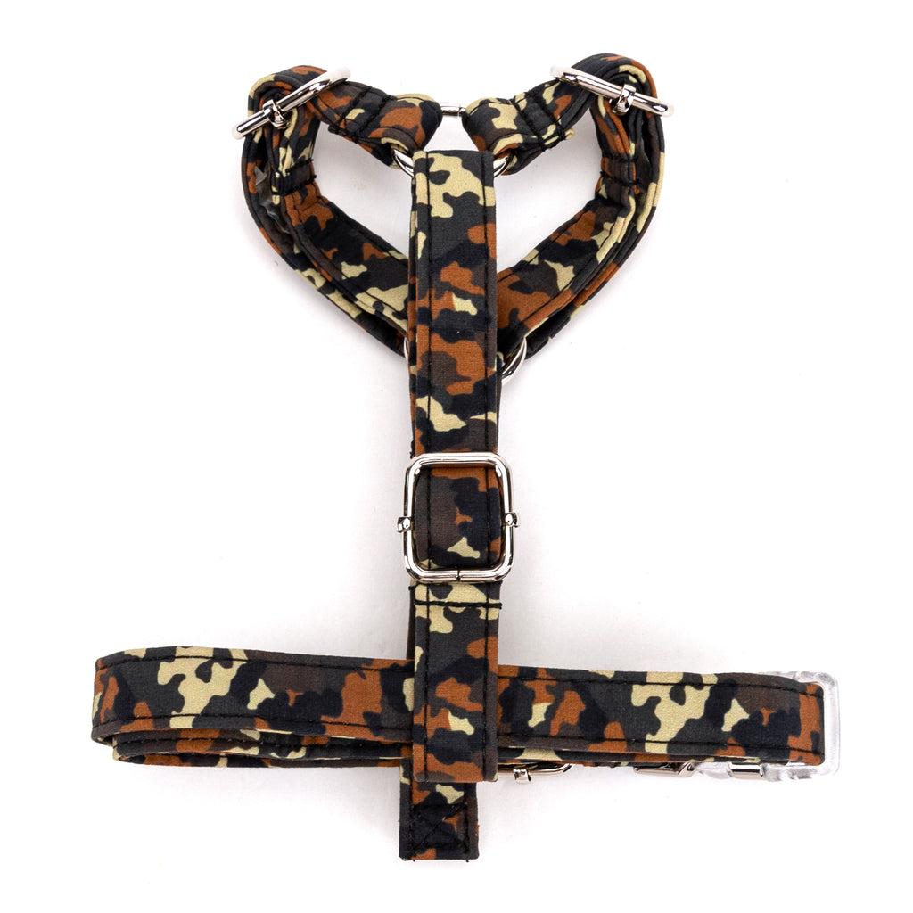 100% Cotton Adjustable No Pull Dog Harness  Camo bottom