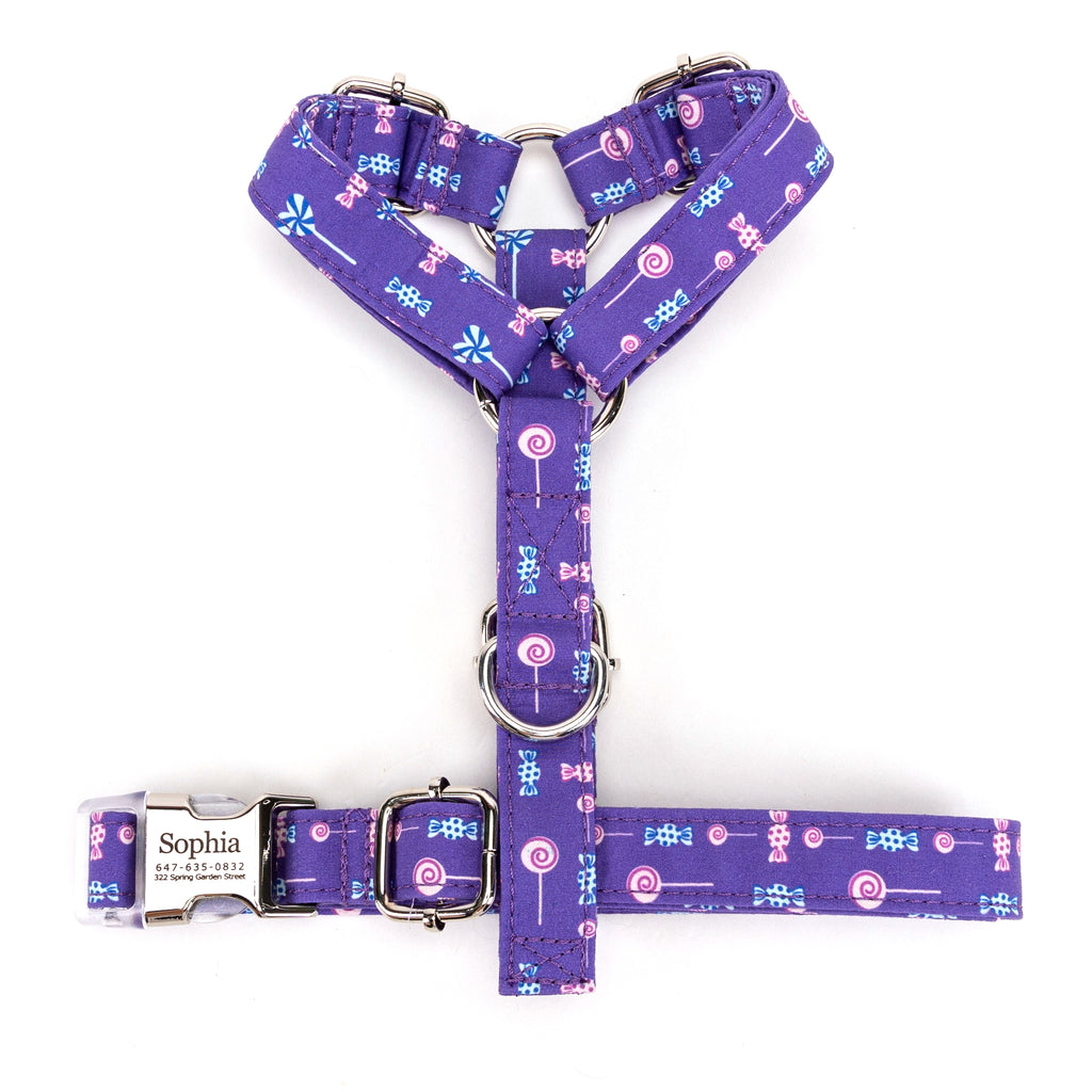 100% Cotton Adjustable No Pull Dog Harness  Lollipop top