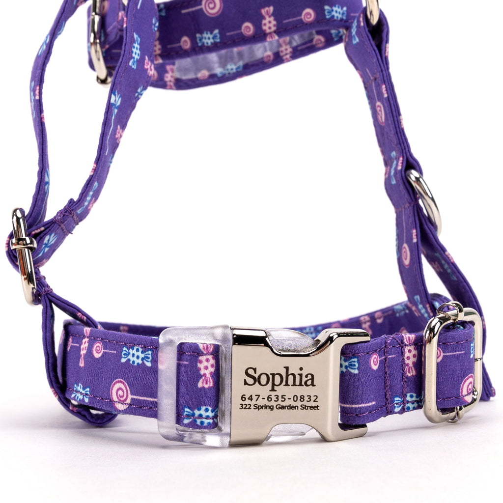 100% Cotton Adjustable No Pull Dog Harness  Lollipop front