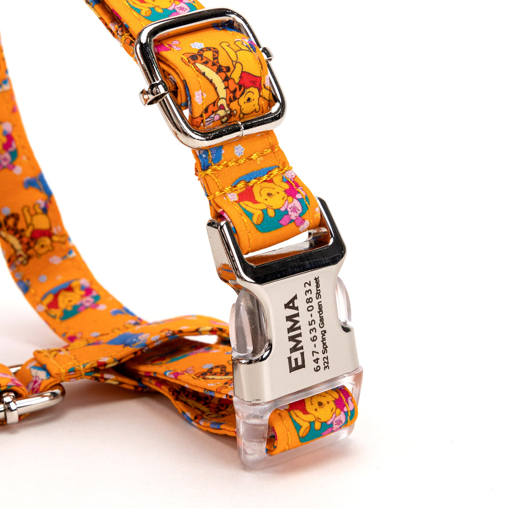 100% Cotton Adjustable No Pull Dog Harness Winnie the Pooh buckle