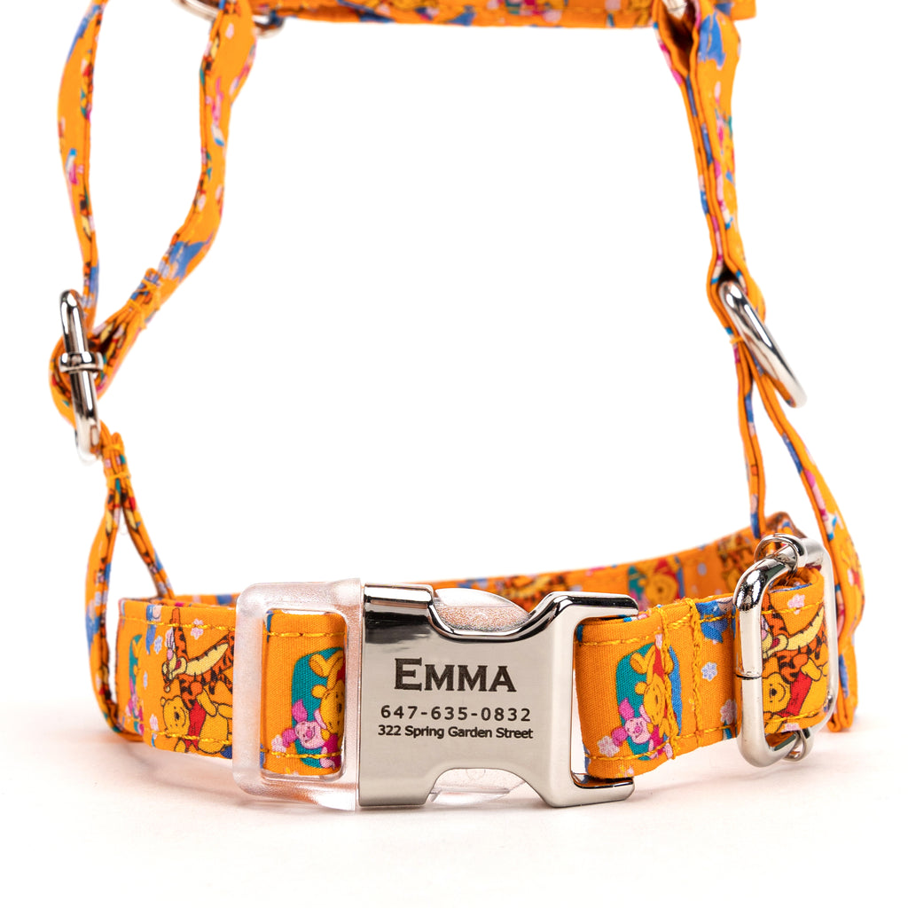 100% Cotton Adjustable No Pull Dog Harness Winnie the Pooh front