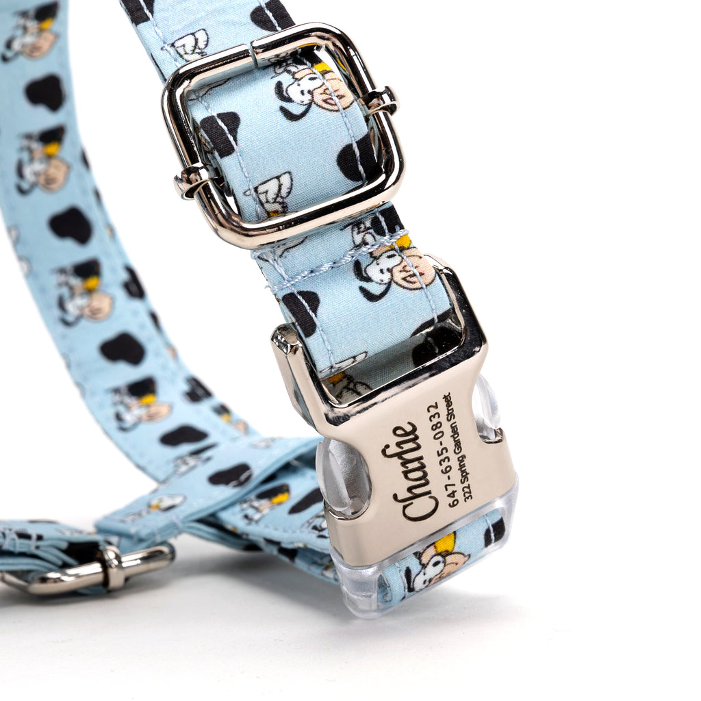 100% Cotton Adjustable No Pull Dog Harness Snoopy BUCKLE