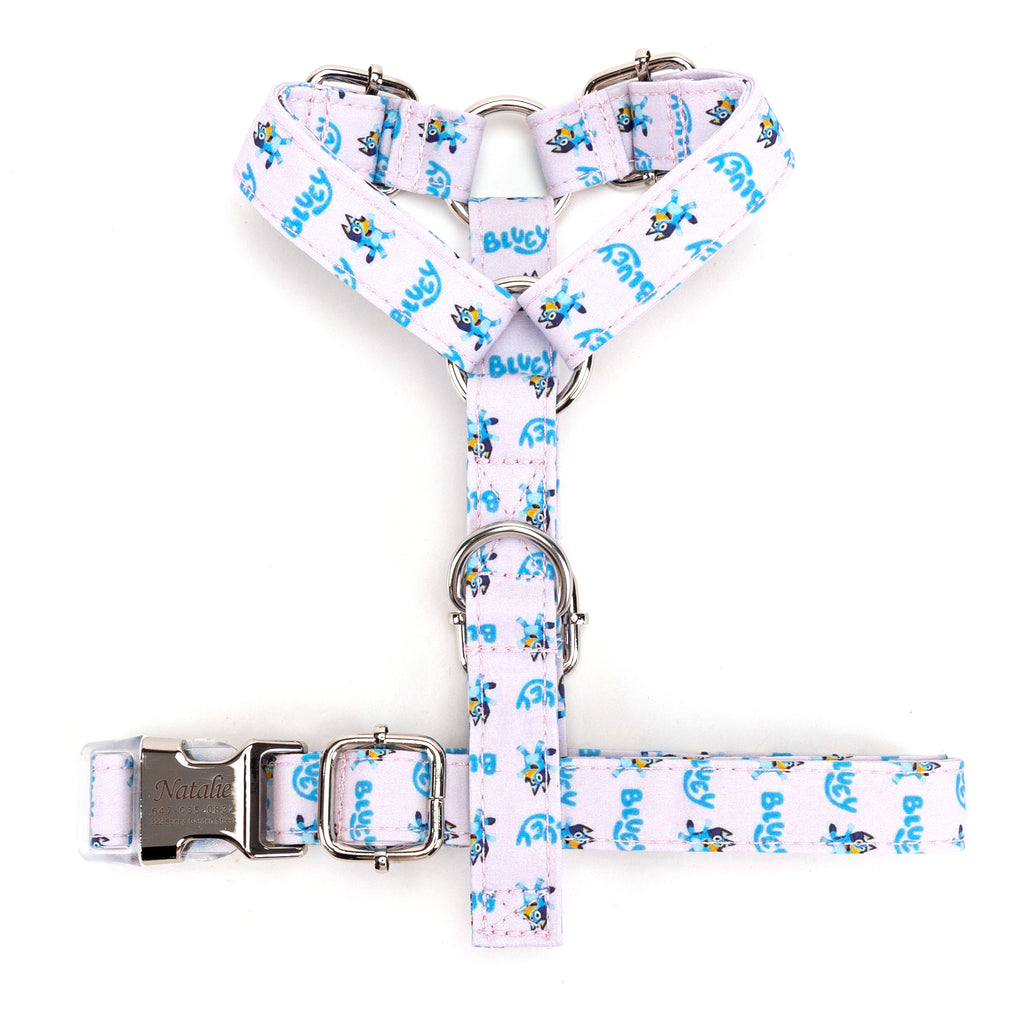 100% Cotton Adjustable No Pull Dog Harness Bluey TOP