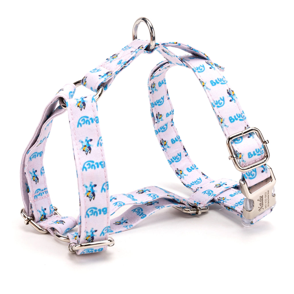 100% Cotton Adjustable No Pull Dog Harness Bluey SIDE
