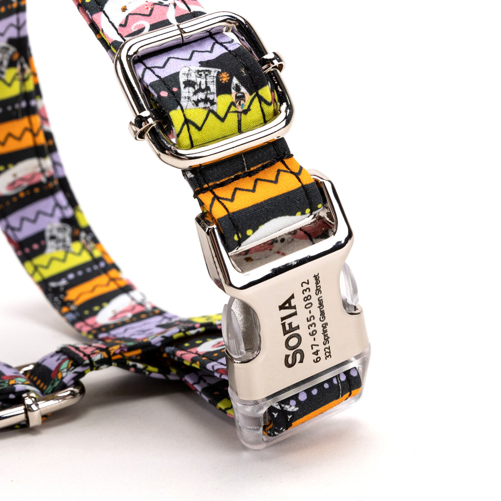 100% Cotton Adjustable No Pull Dog Harness The nightmare before Christmas BUCKLE