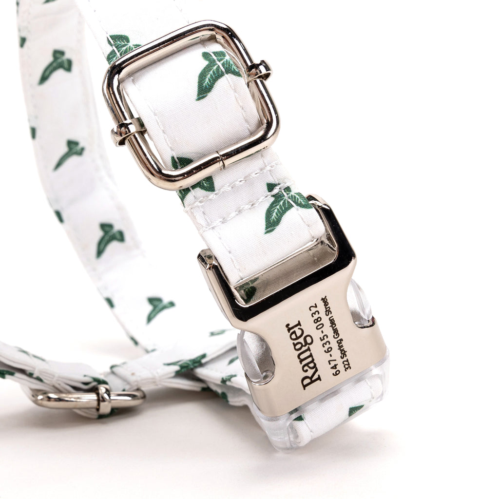 100% Cotton Adjustable No Pull Dog Harness Elven Leaf LOTR BUCKLE